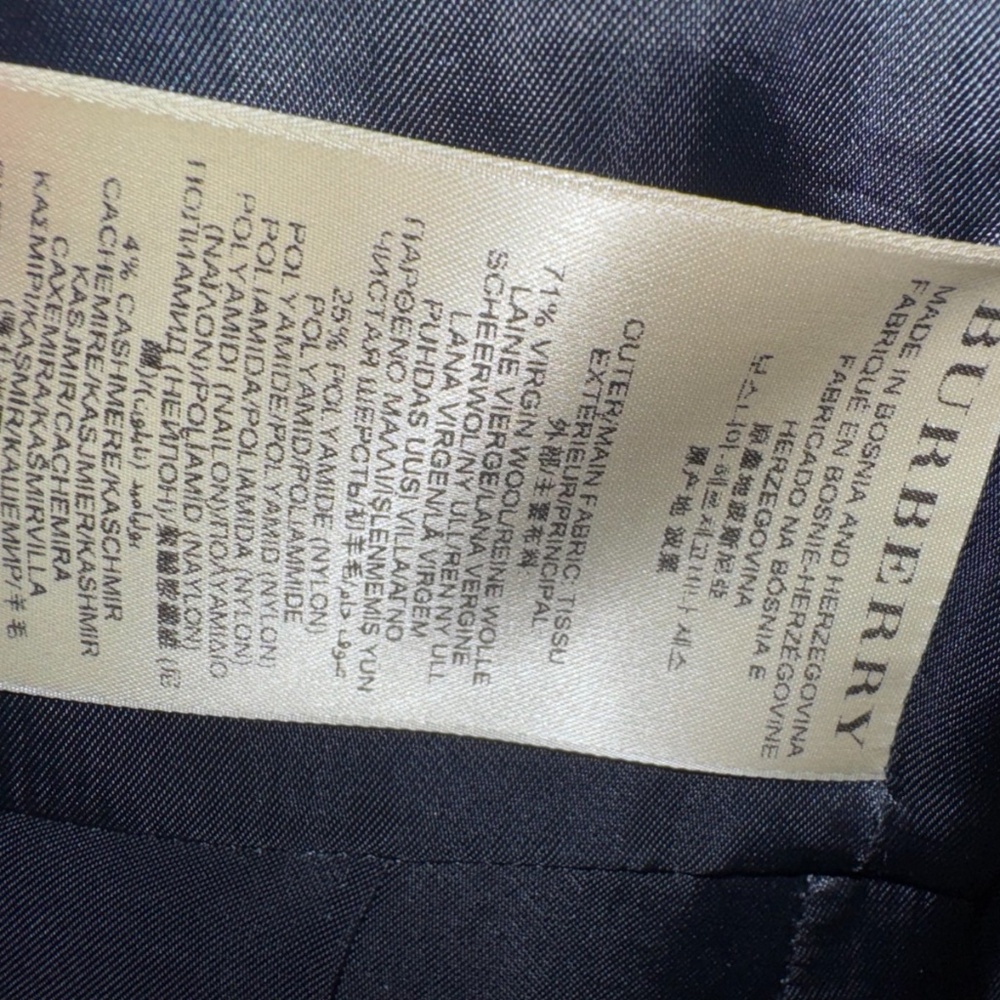 NWOT Burberry Brit Newmont Double-Breasted Wool-Cashmere Peacoat, size 4 - Picture 8 of 8
